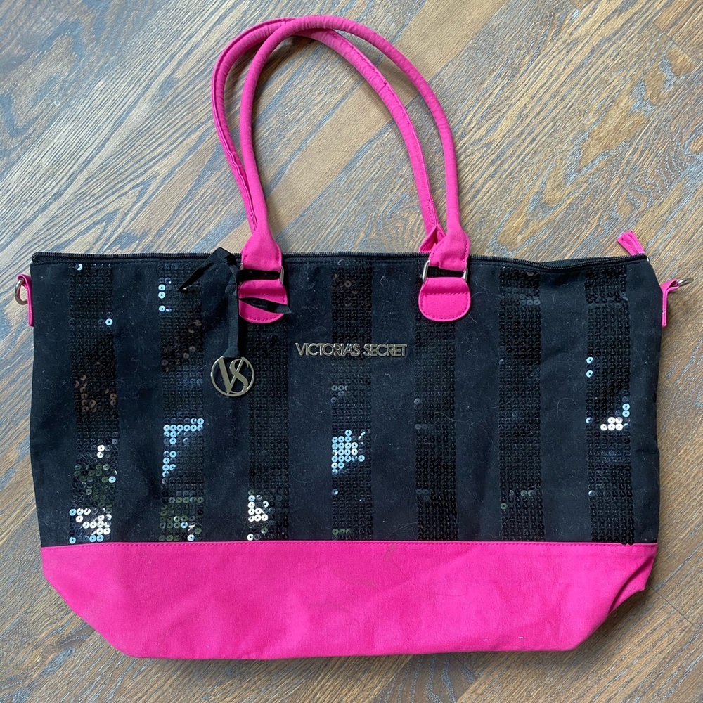 Black Sequin Victoria’s Secret Tote